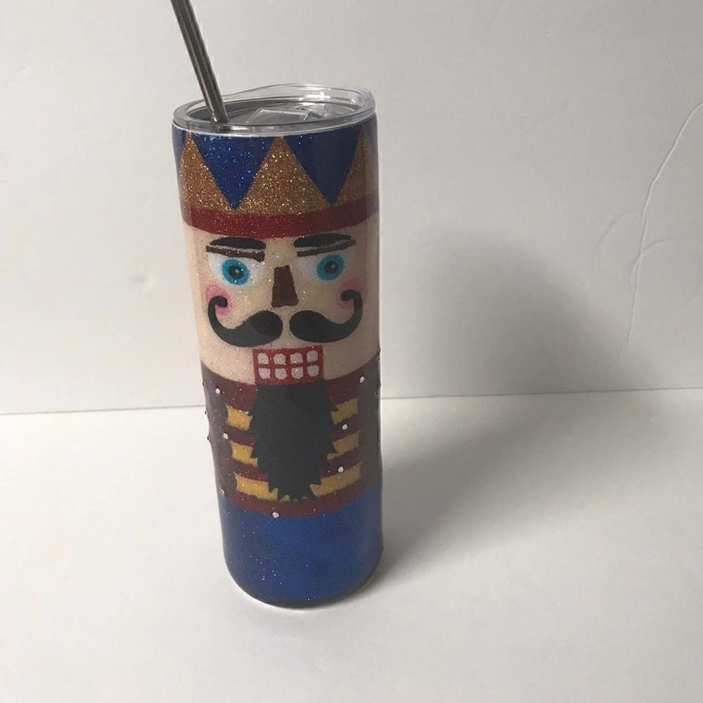 Hand Glitter Christmas Nutcracker Tumbler